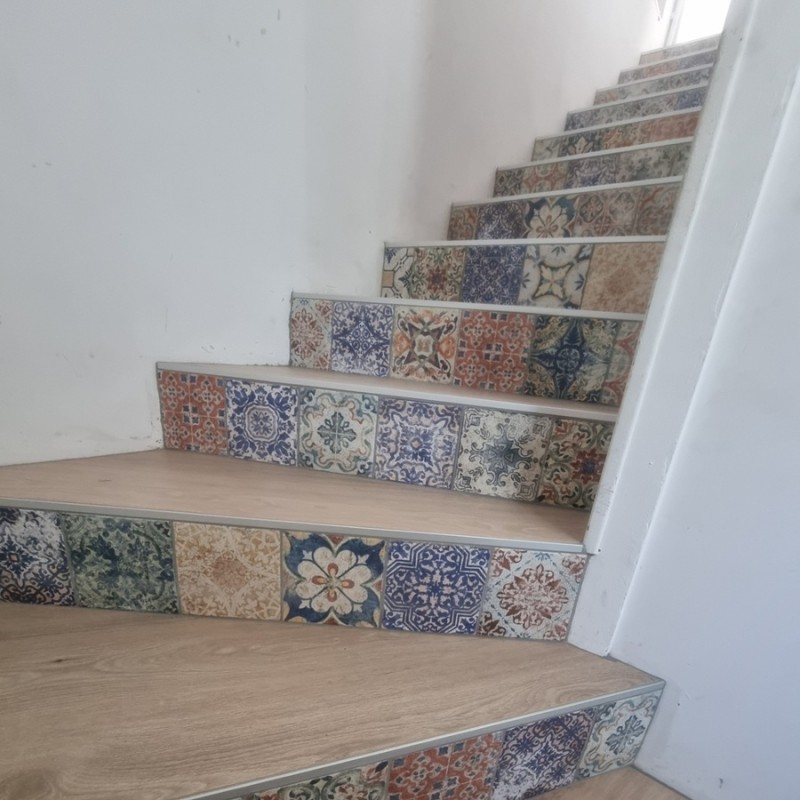 Carreaux ciment - Carrelage mix santacruz 15x15 cm effet carreaux ciment vieilli