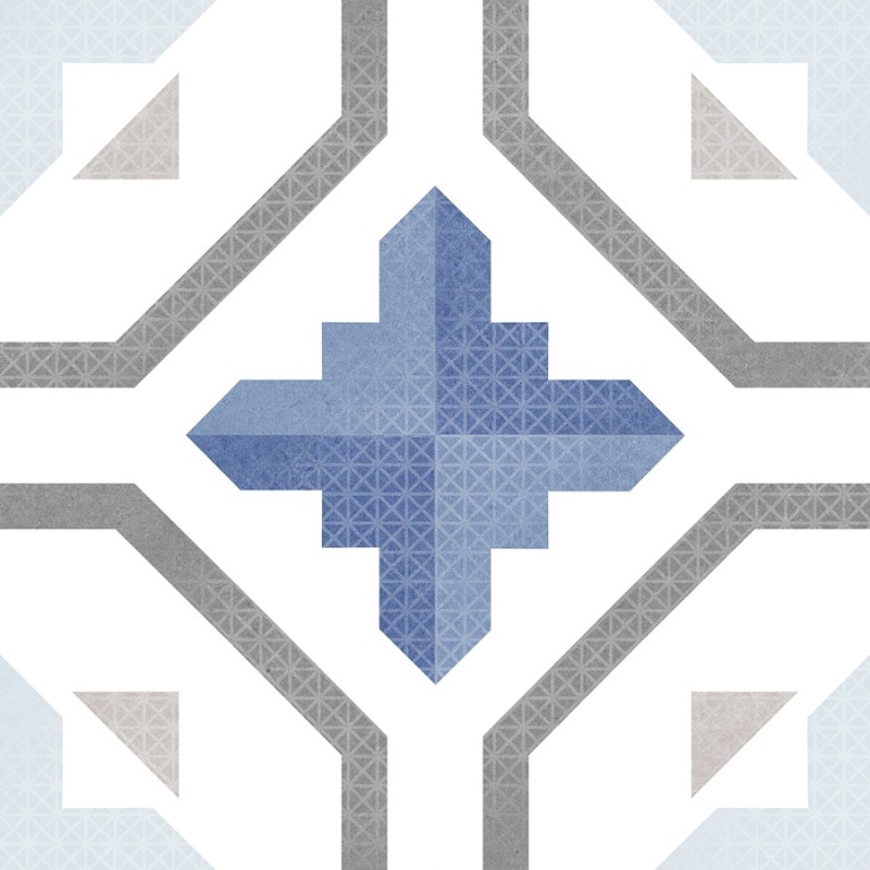 Carreaux ciment - carrelage PRISMA BLUE 25x25cm imitation carreaux ciment antidérapant R11