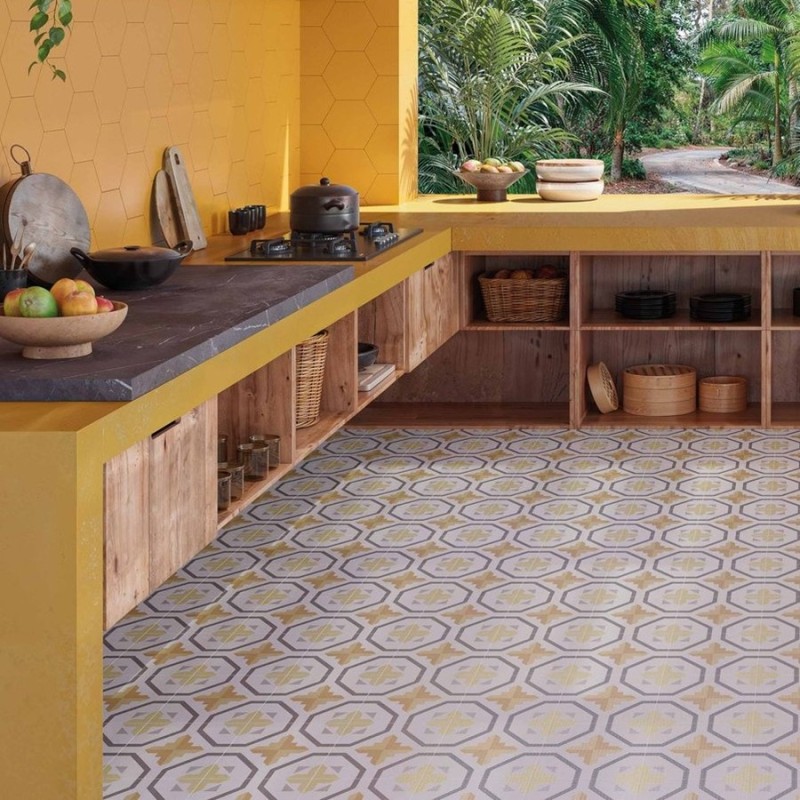 Carreaux ciment - carrelage PRISMA MANGO 25x25cm imitation carreaux ciment antidérapant R11