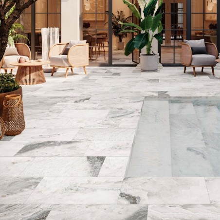 Effet marbre - carrelage extérieur effet marbre 44x66 cm MIDWAY antidérapant