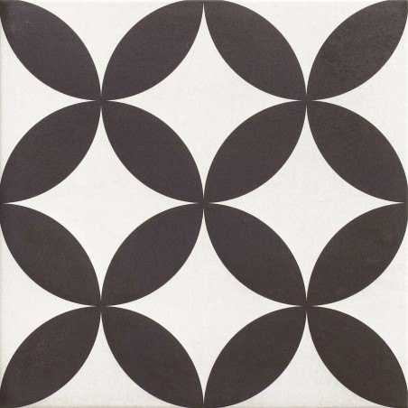 Déstockage - Lot de 2 m² de carrelage HANOI CIRCLE BLACK 33x33cm imitation carreaux ciment