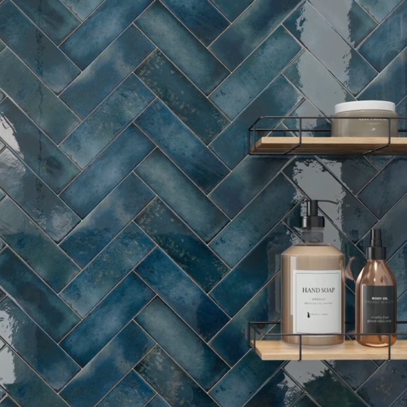 Zellige - carrelage ZONIA SAPPHIRE 6,5x20 cm effet zellige