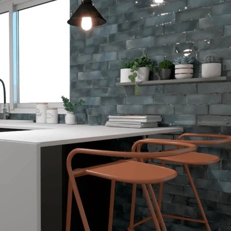 Zellige - carrelage HACKNEY DARK BLUE 6,9x24 cm effet zellige