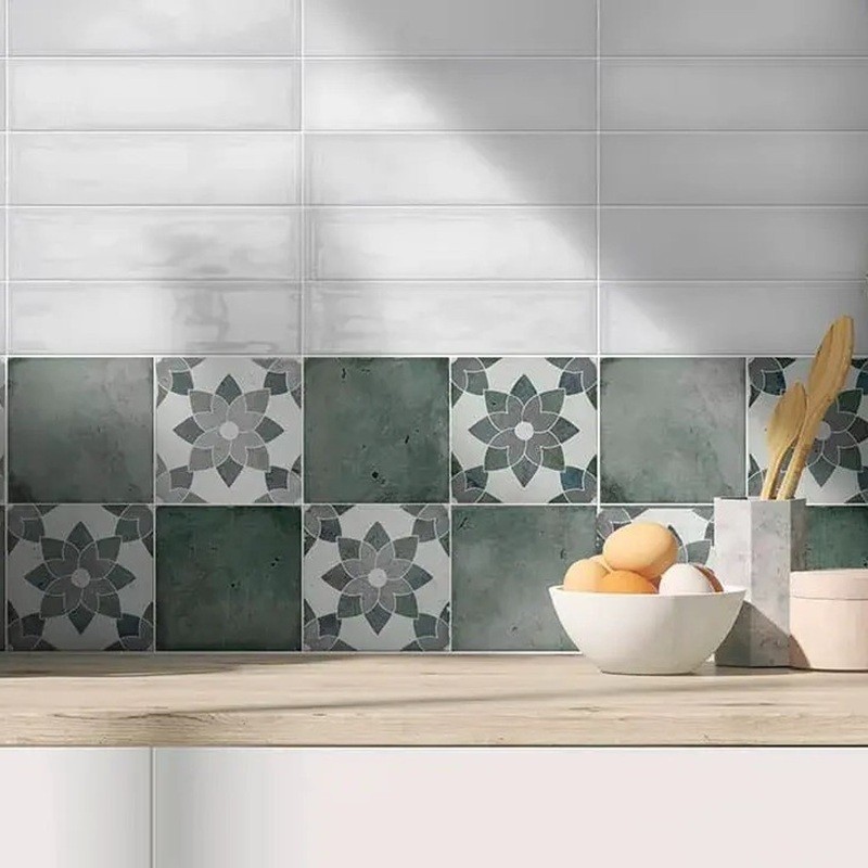 Carreaux ciment - carrelage ANTIQUE FLORA 15x15cm imitation carreaux ciment