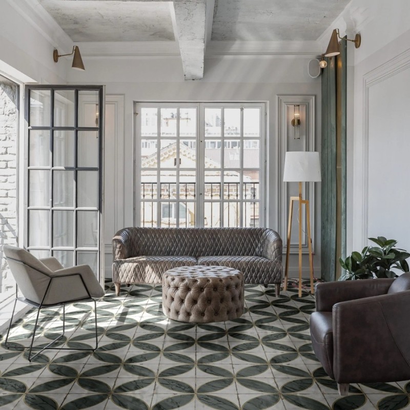 Carreaux ciment - carrelage RENAISSANCE MANDORLA 20x20cm imitation carreaux ciment vieilli