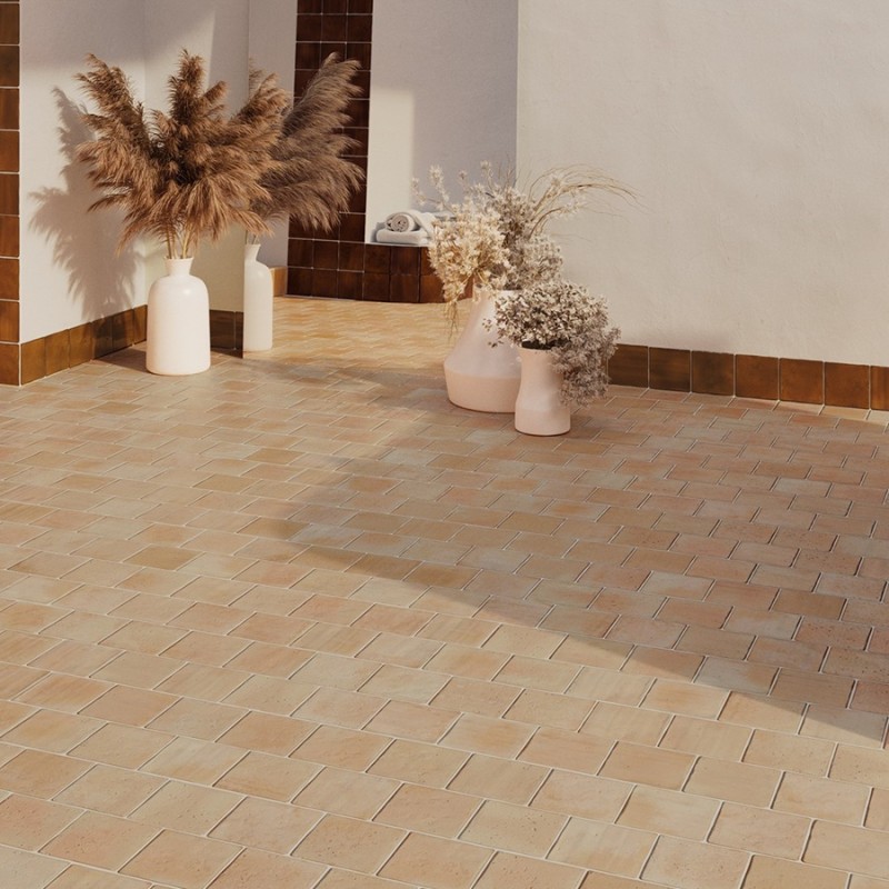 Terre cuite - carrelage effet terre cuite 11x11 cm ROOTS SAND