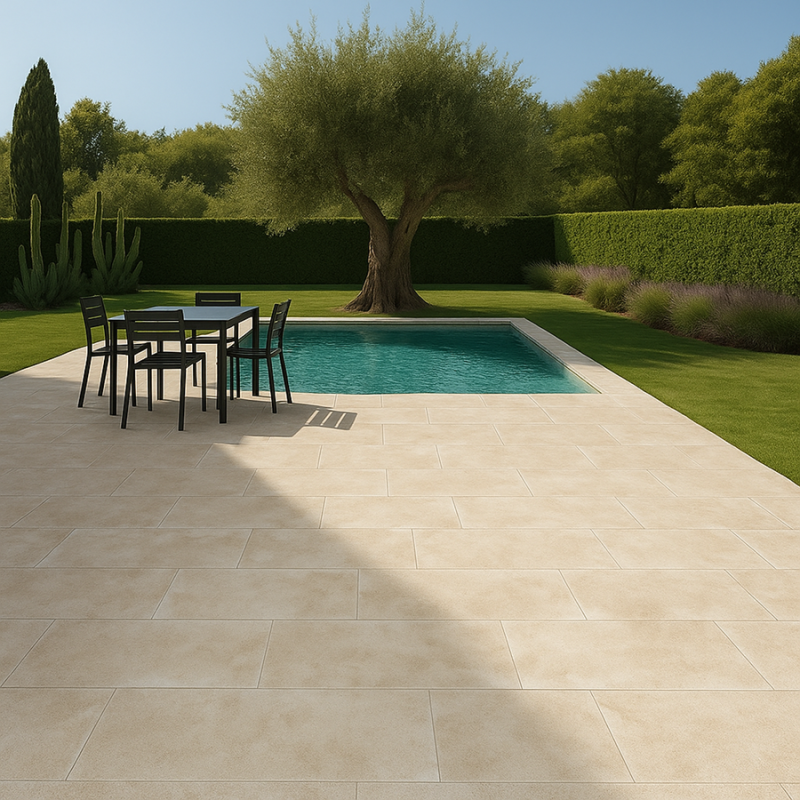 Effet pierre - Carrelage Deep Stone Corda 60x120 R11 - effet travertin