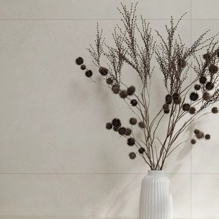 Effet béton - Carrelage VIDA CREMA effet béton ciré blanc cassé 60x120 R11