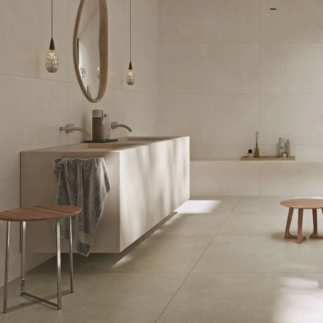 Effet béton - Carrelage VIDA TERRA beige pêche 120x120