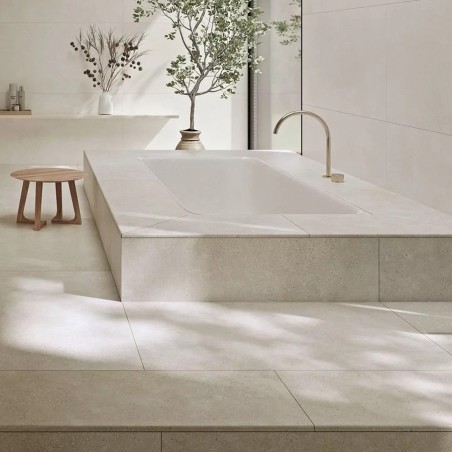 Effet béton - Carrelage VIDA TERRA beige pêche 100x100