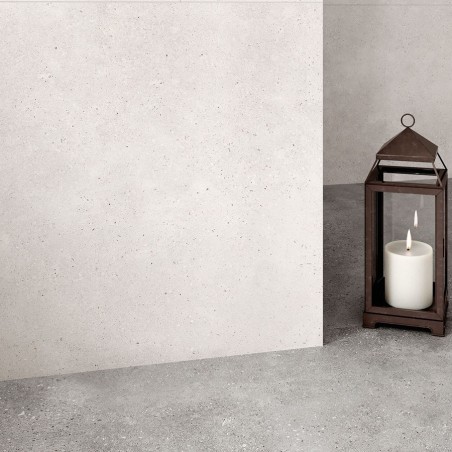 Effet béton - Carrelage Vida Blanco 60x60 effet béton blanc minéral