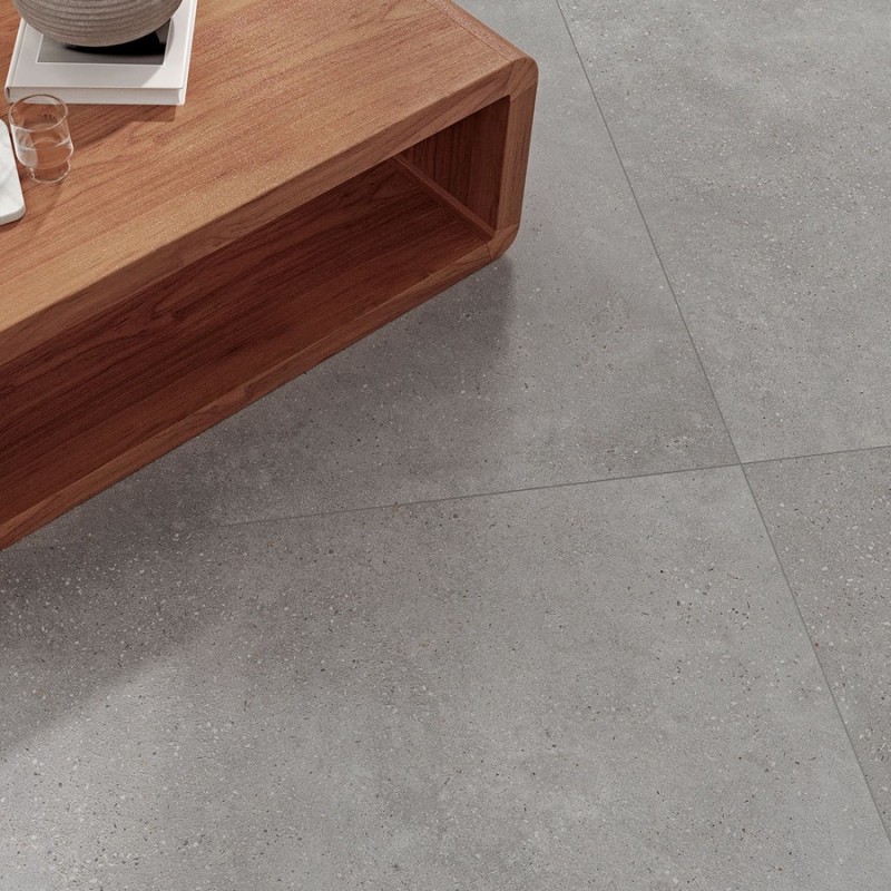 Effet béton - Carrelage antidérapant Vida ACERO 60x120 effet béton gris