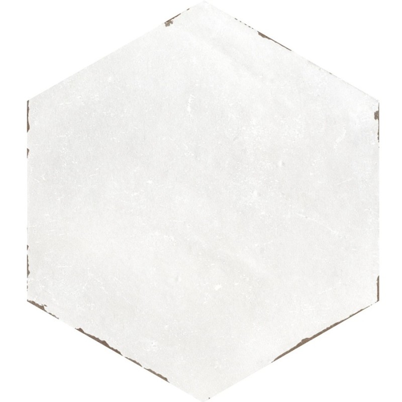 Carrelage hexagonal - carrelage SOLARO WHITE 14x16 cm effet carreaux ciment