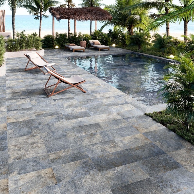 Extérieur - Carrelage Caribbean Ocean 29,5x60 R11 - style carribéen Extérieur - Carrelage Caribbean Ocean 29,5x60 R11 - style carribéen