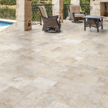 Effet pierre - Carrelage Opus romain Travertin R11 – effet pierre antidérapant