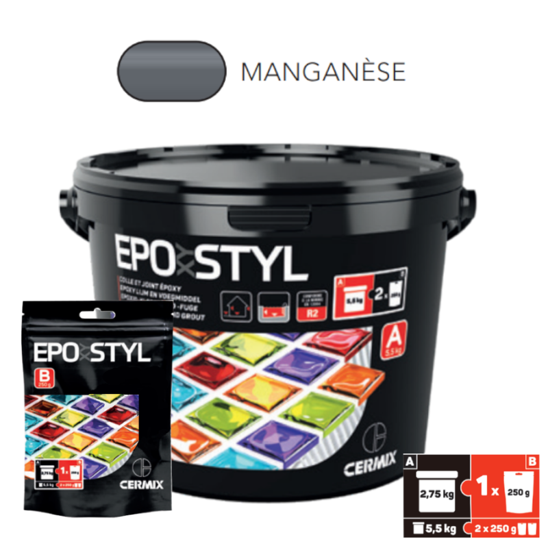 Étanchéité, colle et joint - EPOXYSTYL Manganèse / Pot de 3 Kg