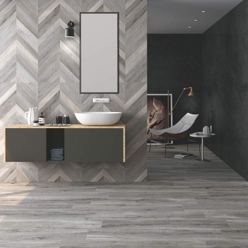 Extérieur - Carrelage HERITAGE ASH 30x120 cm Imitation bois