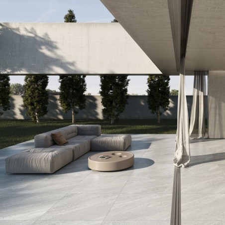 Dalle sur plots terrasse - Dalle terrasse Alchemy Pearl 100x100 – Effet pierre blanche