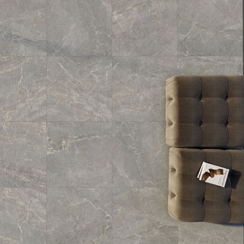 Effet pierre - Carrelage Alchemy Iron 90x90 – Effet pierre grise