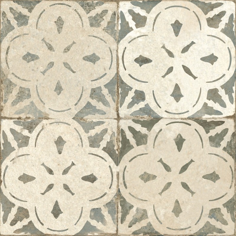 Carreaux ciment - Carrelage carreaux de ciment FS AURORA Sage 45x45 – Motif vert ancien