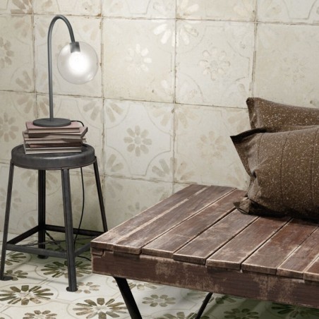 Carreaux ciment - Carrelage carreaux de ciment FS BLUME White 45x45 – Motif floral blanc ancien