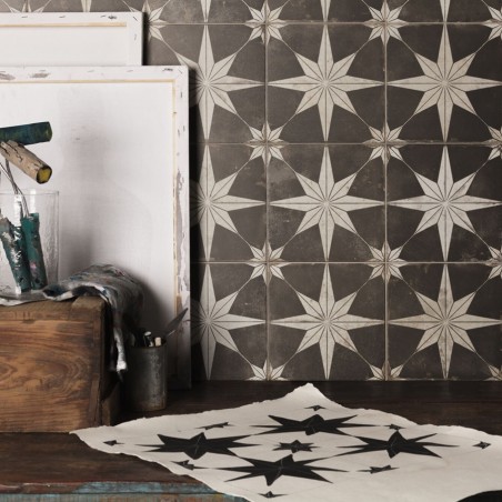 Carreaux ciment - Carrelage carreaux de ciment FS STAR Night 45x45 – Etoile ancien