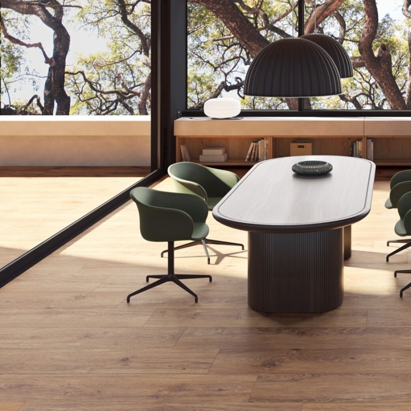 Imitation bois - Carrelage antidérapant VERBIER CHERRY 19,5x121 – Imitation bois teinte chêne rouge