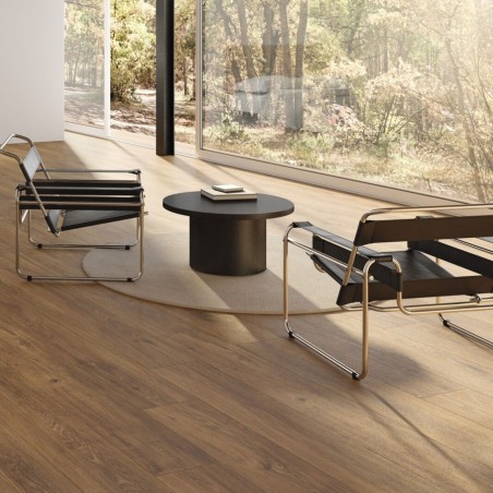 Imitation bois - Carrelage antidérapant VERBIER CIGAR 19,5x121 – Imitation bois teinte brun foncé