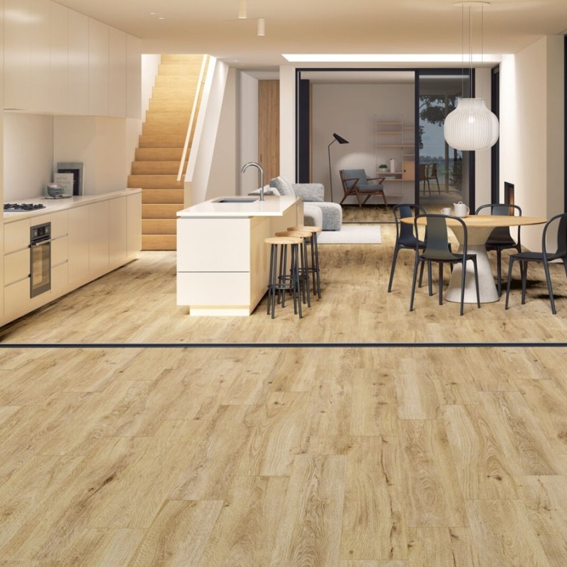 Imitation bois - Carrelage antidérapant VERBIER STRAW 19,5x121 – Imitation bois teinte doré clair