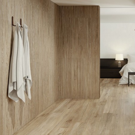 Imitation bois - Carrelage antidérapant VERBIER TAUPE 19,5x121 – Imitation bois teinte taupe