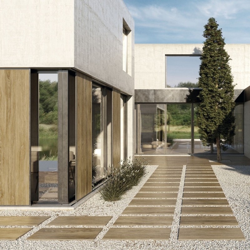 Dalle sur plots terrasse - Dalle VERBIER HONEY 50x120 – Imitation bois teinte miel doré