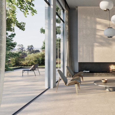 Dalle sur plots terrasse - Dalle terrasse Cluny Beige 100x100 effet pierre teinte beige