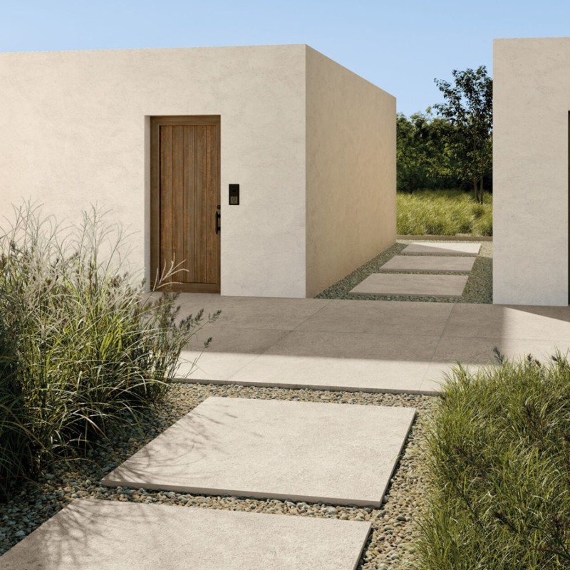 Dalle sur plots terrasse - Dalle Cluny Sand 100x100 – Terrasse effet pierre