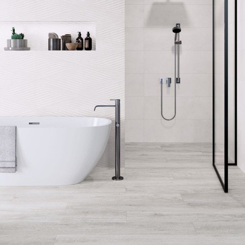 Imitation bois - Carrelage Lenk Ash 19,5x121 – Terrasse imitation bois clair