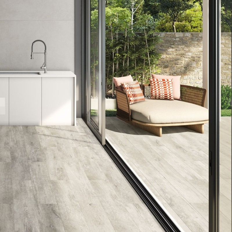 Imitation bois - Carrelage Lenk Smoke 19,5x121 – Terrasse imitation bois gris fumé