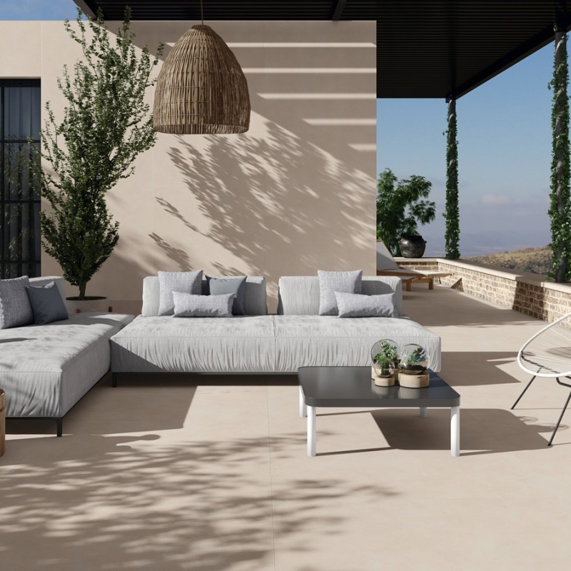 Effet béton - Carrelage antidérapant Verse Sand 60x120 Effet béton ciré beige