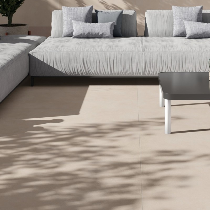 Effet béton - Carrelage antidérapant Verse Sand 60x120 Effet béton ciré beige
