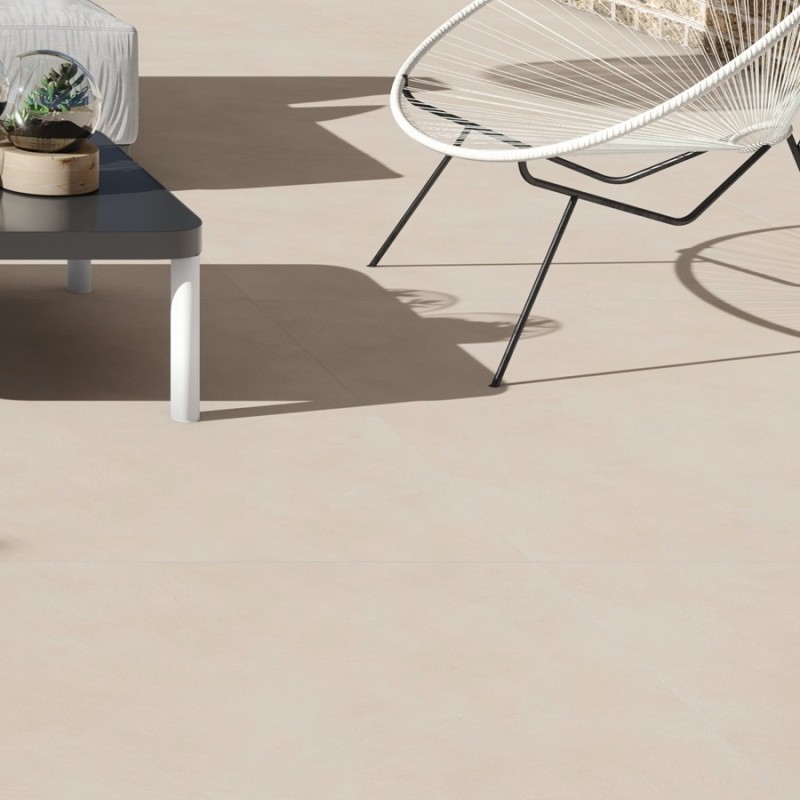 Effet béton - Carrelage antidérapant Verse Sand 60x120 Effet béton ciré beige
