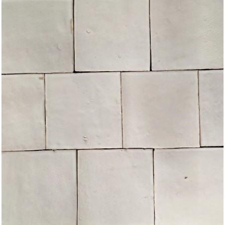 Zellige - Véritable carreau zellige marocain 10x10 cm BLANC CASSÉ
