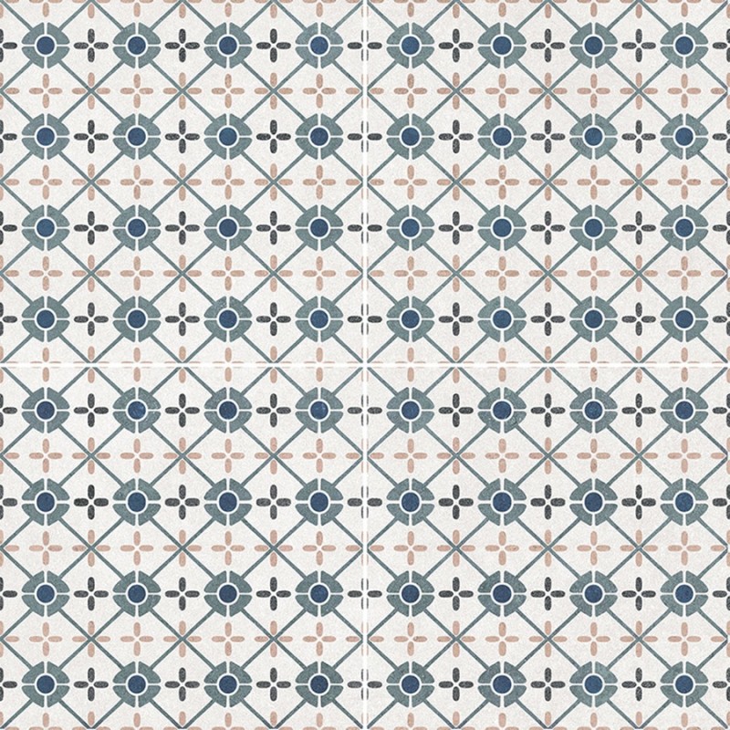 Carreaux ciment - Carrelage Verona 45x45 – Imitation carreaux de ciment bleu et beige