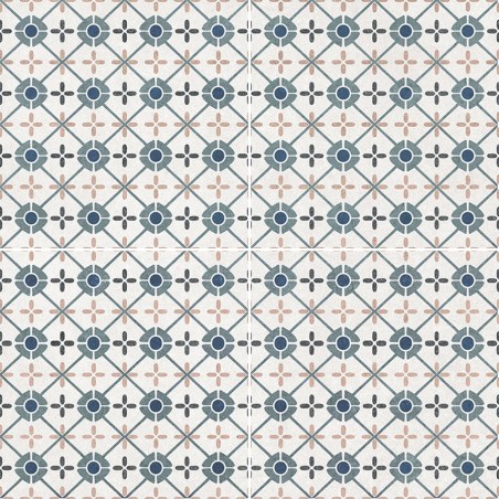 Carreaux ciment - Carrelage Verona 45x45 – Imitation carreaux de ciment bleu et beige