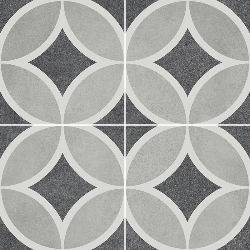 Carreaux ciment - Carrelage Toscana 45x45 – Imitation carreaux de ciment gris anthracite