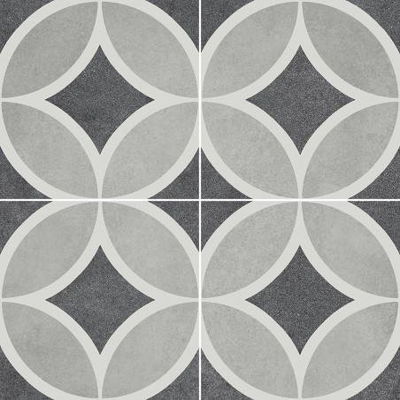 Carreaux ciment - Carrelage Toscana 45x45 – Imitation carreaux de ciment gris anthracite