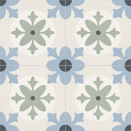 Carreaux ciment - Carrelage Javea 45x45 – Imitation carreaux de ciment bleu vert