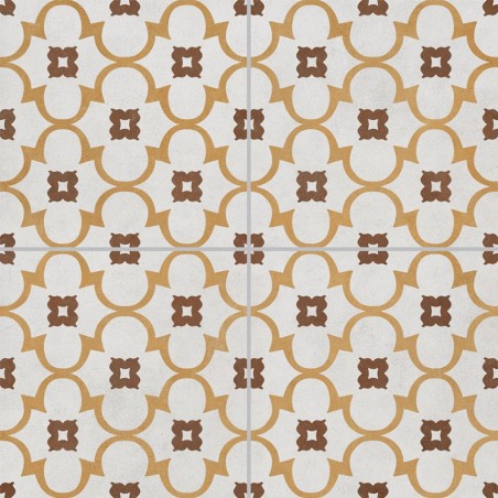 Carreaux ciment - Carrelage Salou 45x45 – Imitation carreaux de ciment ocre et blanc