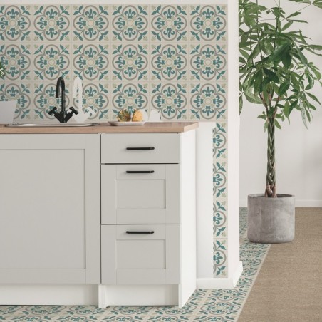 Carreaux ciment - Carrelage Palamos 45x45 – Imitation carreaux de ciment bleu clair