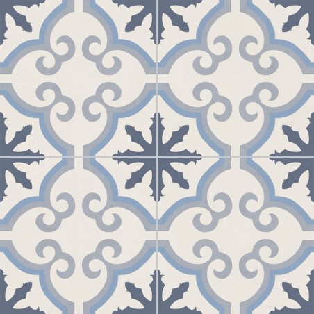 Carreaux ciment - Carrelage Galdana 45x45 – Imitation carreaux de ciment bleu