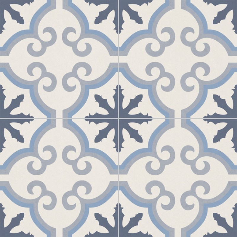 Carreaux ciment - Carrelage Galdana 45x45 – Imitation carreaux de ciment bleu