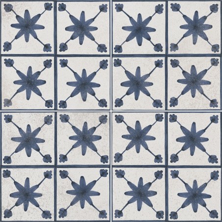 Carreaux ciment - Carrelage Denia 45x45 – Imitation carreaux de ciment étoile bleue