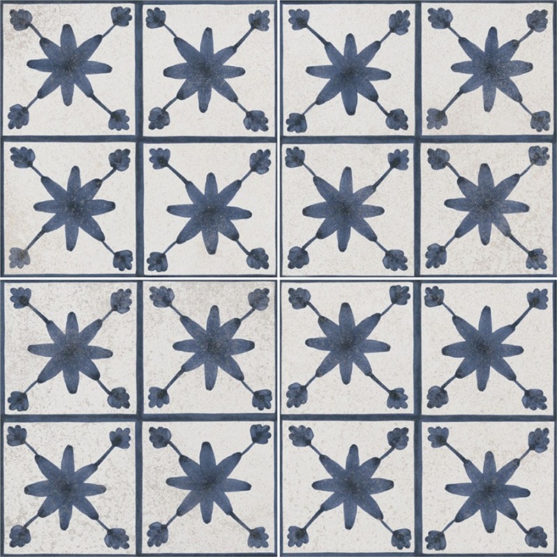 Carreaux ciment - Carrelage Denia 45x45 – Imitation carreaux de ciment étoile bleue